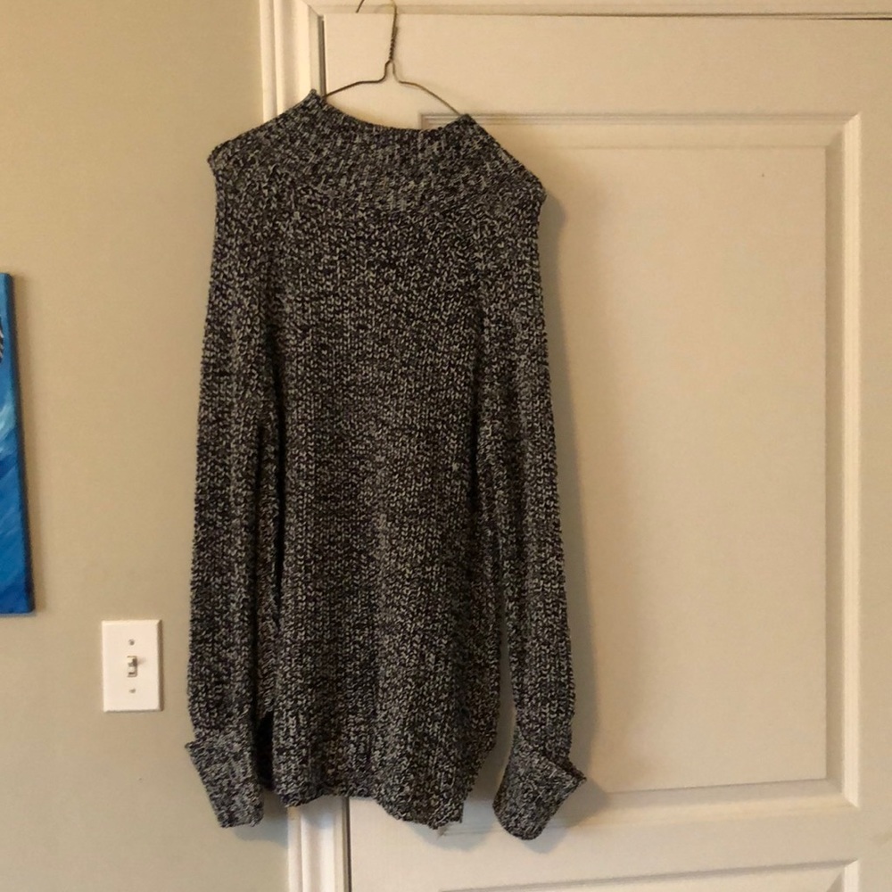Mock neck, knit sweater